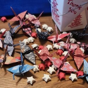 Origami Cranes and Stars Set